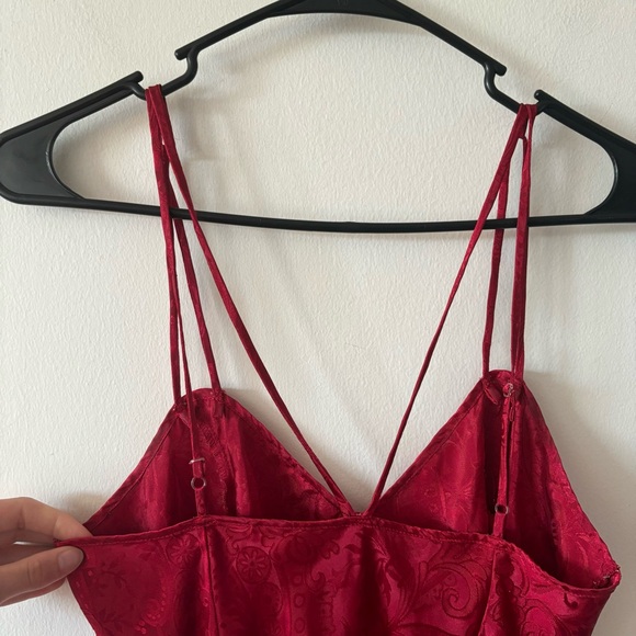 Vintage 80s Victoria’s Secret Gold Label Babydoll Floral Foil Mini Slip Dress - Picture 12 of 13